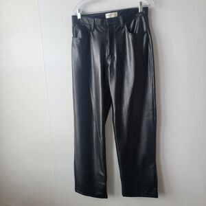 Abercrombie & fitch the 90s relaxed jean high rise vegan leather pants 31